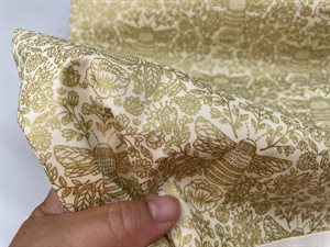 Patchwork stof - Jade Mosinki bee´s knees, fint guldfolie print på offwhite bund